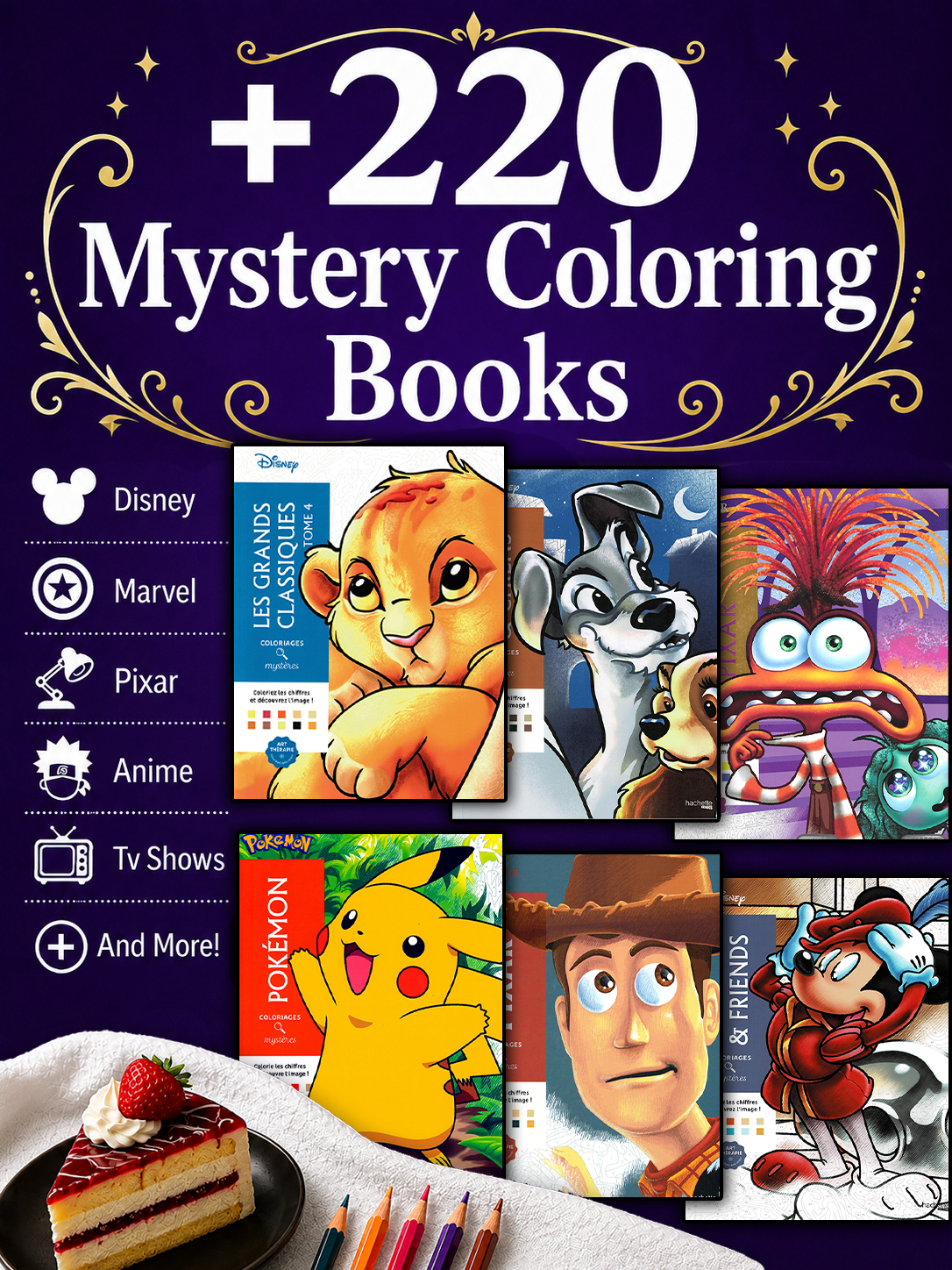 +220 Mystery Coloring Books
